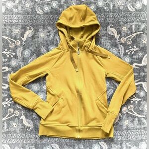 Athleta Mustard Yellow Triumph Zip Up Hoodie